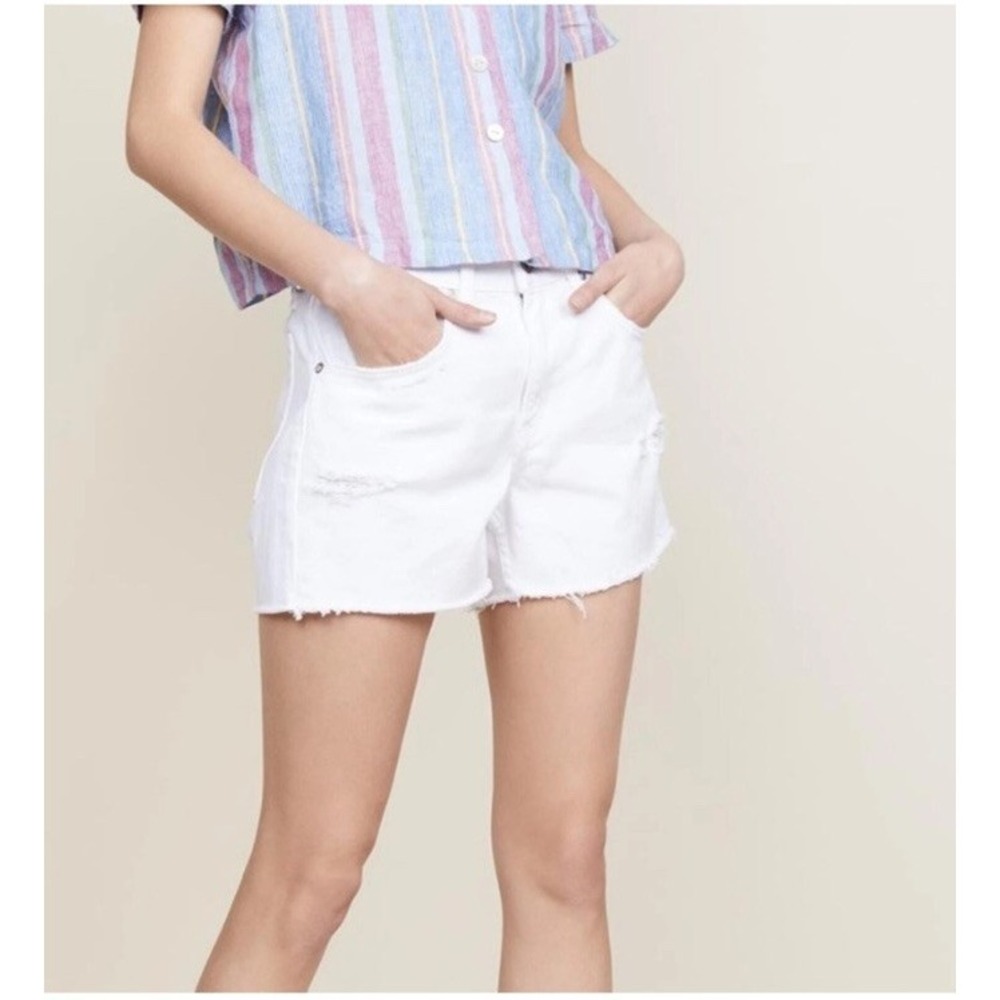RAG & BONE Boy Shorts In‎ White Martini Size 27 Travel Distressed Summer Beach